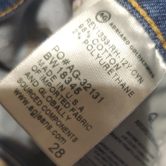 Ag Adriano Goldschmied Blue Ag-ed Denim Ankle The Stilt Roll Up Jeans - Picture 4 of 9